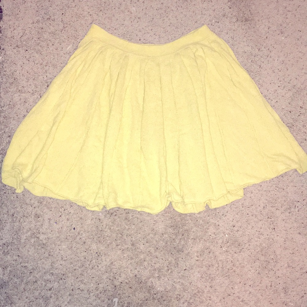 Prada Light Chartreuse Fuzzy Skirt
